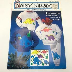 Vintage Daisy Kingdom “Dino Bright” No-Sew Appliqué Pattern #6313 Dinosaurs 90s